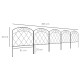 Outsunny 3m Decorative Metal Garden Fence - Diamond and Swirl Pattern