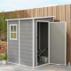 Outsunny 4&#039;x5&#039; Garden Storage Shed, Lean to Shed, Lockable Garden Shed with Window, Vent and Plastic Roof, Grey