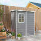 Outsunny 4&#039;x5&#039; Garden Storage Shed, Lean to Shed, Lockable Garden Shed with Window, Vent and Plastic Roof, Grey