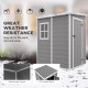 Outsunny 4&#039;x5&#039; Garden Storage Shed, Lean to Shed, Lockable Garden Shed with Window, Vent and Plastic Roof, Grey