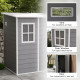 Outsunny 4&#039;x5&#039; Garden Storage Shed, Lean to Shed, Lockable Garden Shed with Window, Vent and Plastic Roof, Grey