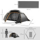 Outsunny Camping Tent with Self Inflatable Mattress, 1 Person Dome Tent with Removable Rainfly and Aluminium Frame, 2000mm Water