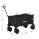 Outsunny Folding Garden Trolley, Outdoor Wagon Cart with Carry Bag, for Beach, Camping, Festival, 120KG Capacity, Black