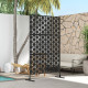 Outsunny Metal Decorative Privacy Screen Outdoor Divider, Black Grid