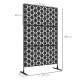 Outsunny Metal Decorative Privacy Screen Outdoor Divider, Black Grid