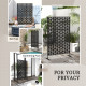 Outsunny Metal Decorative Privacy Screen Outdoor Divider, Black Grid