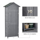 Outsunny Wooden Garden Storage Shed Utility Gardener Cabinet w/ 3 Shelves, Tilted-felt Roof and Two Lockable Doors, 79cm x 49cm 