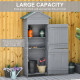 Outsunny Wooden Garden Storage Shed Utility Gardener Cabinet w/ 3 Shelves, Tilted-felt Roof and Two Lockable Doors, 79cm x 49cm 