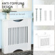 Painted MDF Radiator Cover Heater Cabinet Modern Slatted Home Furniture Living Room Bedroom Worktop White 82H x 78W x 19D