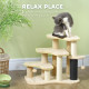 PawHut 2-in-1 Cat Tree, Pet Stairs with Scratching Tickling Post, Toy Balls, for Bed, Sofa, Couch, Beige