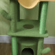 PawHut 225-255cm Height Adjustable Floor to Ceiling Cat Tree, Tall Cat Tower for Indoor Cats w/ Scratching Posts - Green