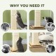 PawHut 3-in-1 Cat Scratching Post, 87cm Cat Scratcher w/ Track Ball Toy, Oak Tone