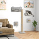 PawHut 4 Piece Cat Shelves w/ Scratching Post, Steps, Jumping Platform, Ladder, Toy Balls, for Indoor Cats, Light Grey