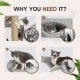 PawHut 4 Piece Cat Shelves w/ Scratching Post, Steps, Jumping Platform, Ladder, Toy Balls, for Indoor Cats, Light Grey