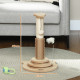 PawHut 49cm 5 in 1 Cat Scratching Post with Sisal Post, Track Ball, Self Grooming Brush, Hanging Toy Ball, Feather, Oak Tone