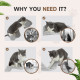 PawHut 4PCs Cat Wall Shelves with Steps, Ladder, Jumping Platforms, Light Grey