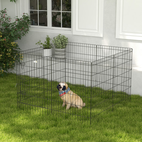 PawHut 8 Panel DIY Dog Pen with Door, for Dogs, Small Animals, Indoor/Outdoor Use, 91cm High