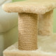 PawHut Adjustable Cat Steps, with House &amp; Hanging Toy Ball - Beige