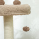 PawHut Cat Tee for Indoor Cats, 88cm Cat Tower with Sisal Scratching Post, Hanging Ball, Large Cat Perch, Stairs, Brown