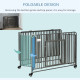 PawHut Foldable Heavy Duty Dog Crate on Wheels, with Removable Tray, for Medium and Large Dogs