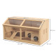 PawHut Hamster Cage, Wooden Small Animal Cage for Gerbils, Mice w/ Suspension Bridge, Openable Top, Hut, 85 x 45 x 44cm Nature