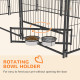 PawHut Outdoor Dog Kennel Puppy Play Pen with Canopy Garden Playpen Fence Crate Enclosure Cage Rotating Bowl 211 x 141 x 151 cm