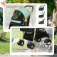 PawHut Pet Stroller for Small and Miniature Dogs, with Rain Cover - Green