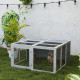 PawHut Rabbit Hutch with Openable Foldable Roof, Light Grey