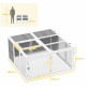 PawHut Rabbit Hutch with Openable Foldable Roof, Light Grey