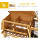 PawHut Wooden Rabbit Hutch with Outdoor Run Yellow