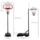 Portable Basketball Hoop Stand Freestanding Sports System Adjustable Height 1.55-2.1M on Wheels for Teenagers Adults, White