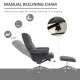 Recliner Chair with Footstool, Upholstered Velvet Fabric Armchair with Adjustable Back, Solid Wood Frame for Living Room, Charco