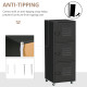 Rolling Storage Cabinet 3-Tier Mobile File Cabinet with Wheels &amp; Metal Doors for Home Office, Living Room, Black