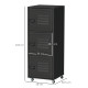 Rolling Storage Cabinet 3-Tier Mobile File Cabinet with Wheels &amp; Metal Doors for Home Office, Living Room, Black