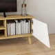 Scandinavian-Style TV Cabinet, with Storage - Wood-Effect/White