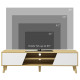 Scandinavian-Style TV Cabinet, with Storage - Wood-Effect/White