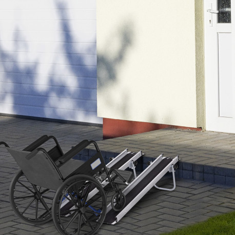 Set of Two 244cm Three-Level Aluminium Wheelchair Ramps