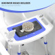 Shower Stool with Backrest, Height Adjustable Shower Chair with Anti-slip Foot Pads, Shower Head Holder, Blue