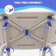 Shower Stool with Backrest, Height Adjustable Shower Chair with Anti-slip Foot Pads, Shower Head Holder, Blue