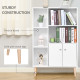 Sideboard Storage Cabinet Cupboard, Open Bookcase with 2 Doors 5 Compartments Wooden Modern Style for Living Room Bedroom Kitche