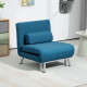 Single Linen-Look Sleeper Chair - Blue