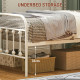 Single Minimalistic Metal Bed Frame - White