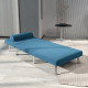 Single Sofa Bed, 1 Person Sleeper Foldable Lounge with Pillow, Blue