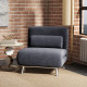 Single Velvet-Feel Sleeper Chair - Dark Grey