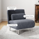 Single Velvet-Feel Sleeper Chair - Dark Grey