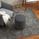 Soft Padded Corduroy Footstool - Charcoal Grey