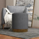 Soft Padded Corduroy Footstool - Charcoal Grey