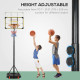 SPORTNOW Height Adjustable Basketball Hoop and Stand with Firm Backboard and Weighted Base, Portable on Wheels, Yellow