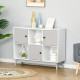 Storage Cabinet, Bookcase, Display Shelf with 6 Storage Cubes &amp; Doors for Dining Room, Living Room, Grey