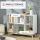 Storage Cabinet, Bookcase, Display Shelf with 6 Storage Cubes &amp; Doors for Dining Room, Living Room, Grey